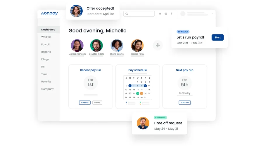 OnPay business application preview