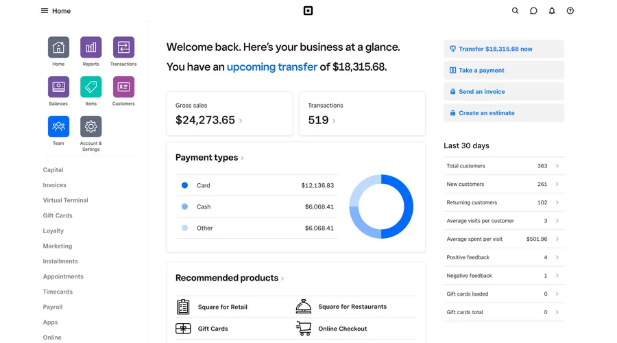 Square business application preview