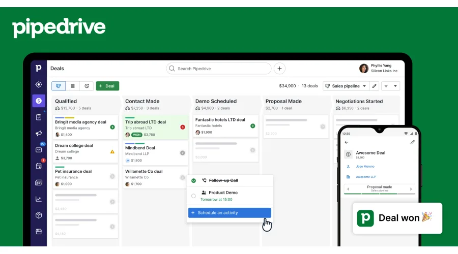 Pipedrive business application preview