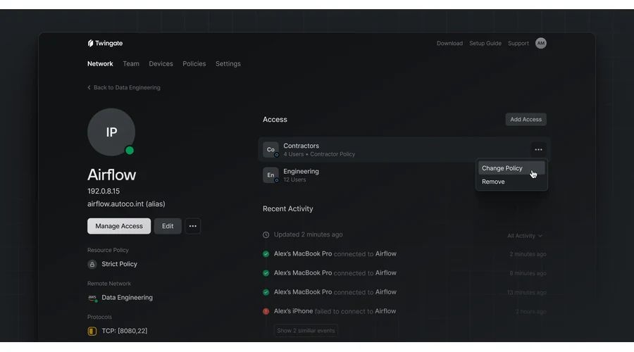 Twingate business application preview