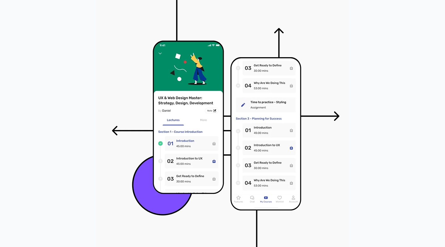 Builder online learning app platform interface