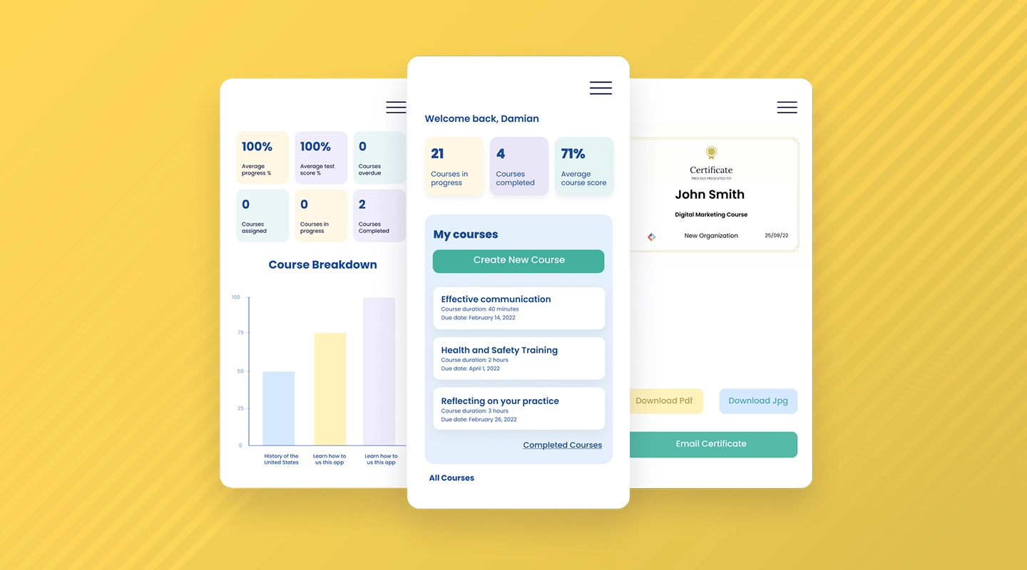 Fliplet learning solution interface