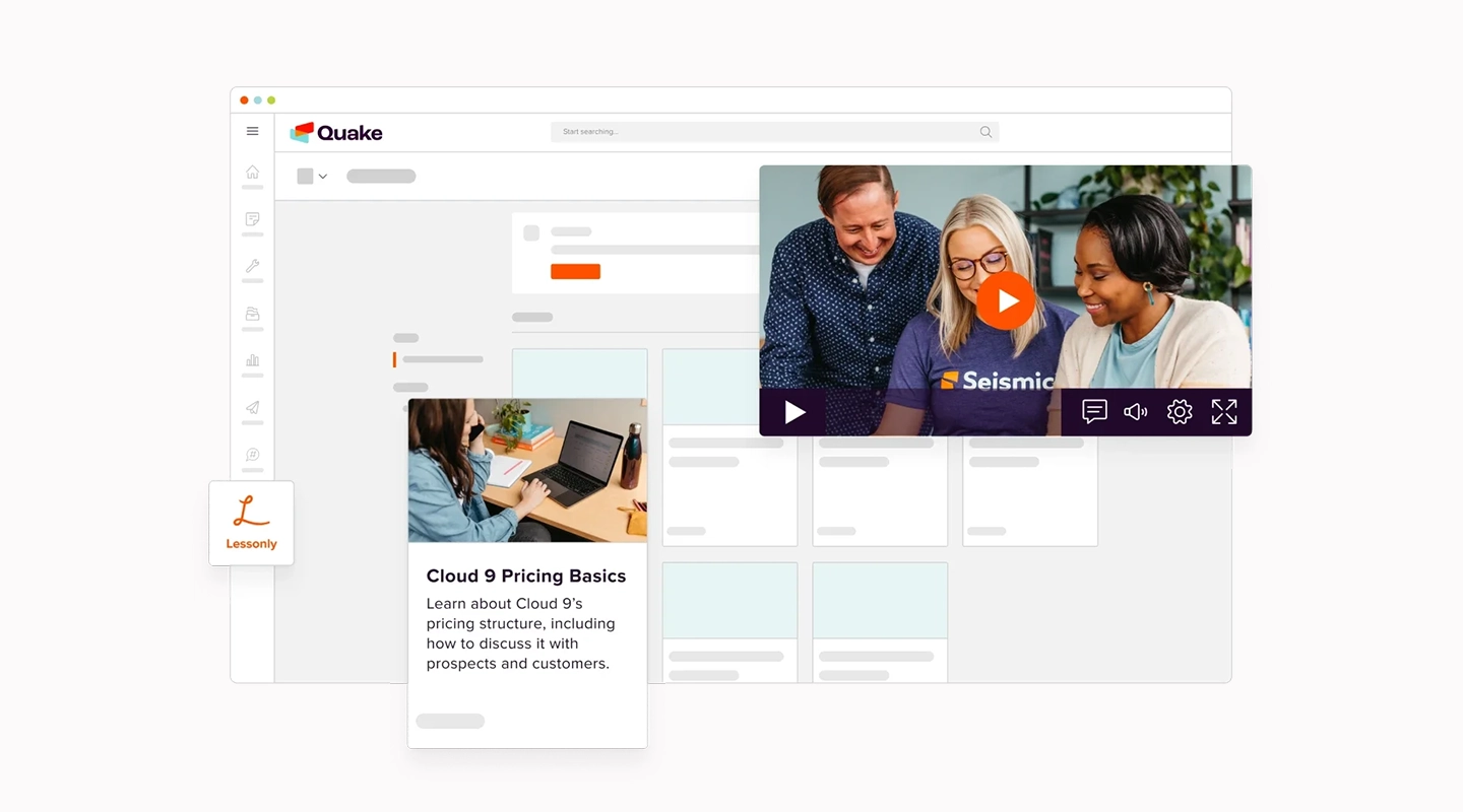 Seismic learning and coaching platform interface