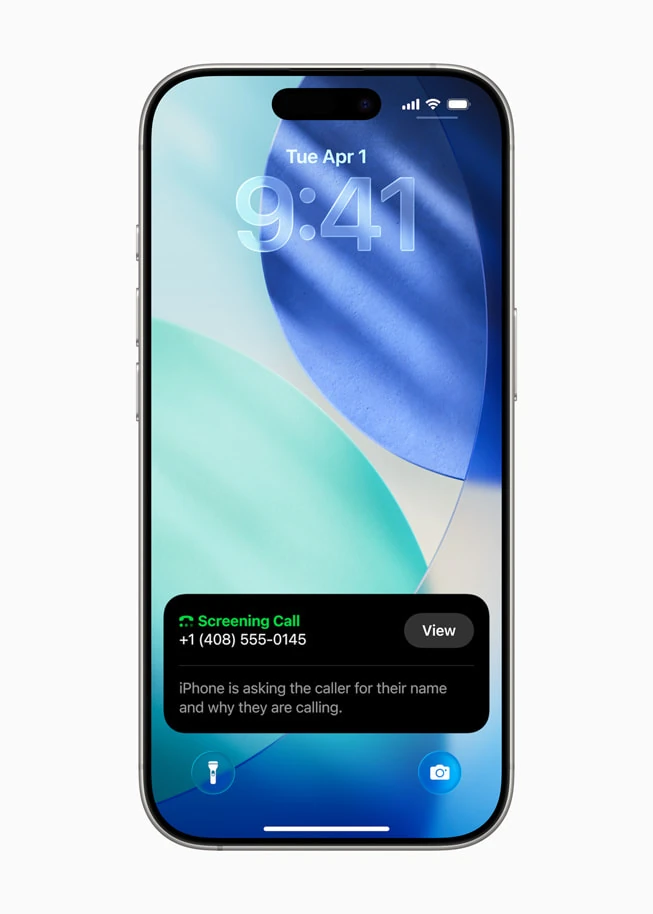 Call Screening on iPhone lock screen
