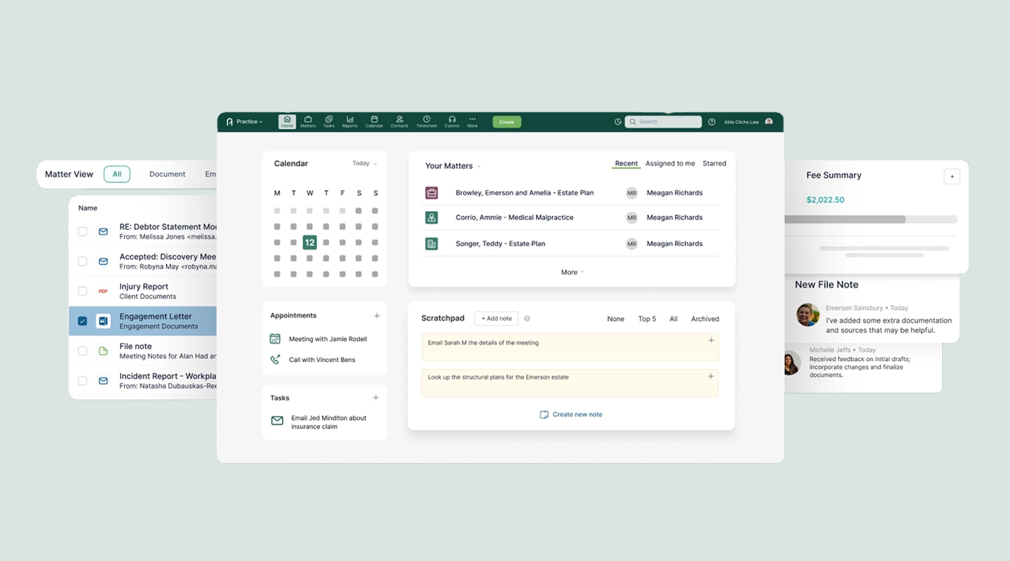 Actionstep workflow automation dashboard for law firms