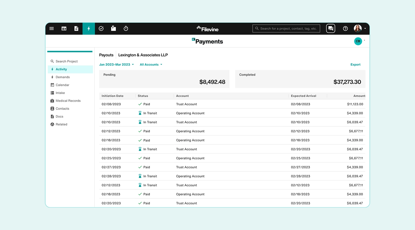 Filevine collaboration and case workflow software