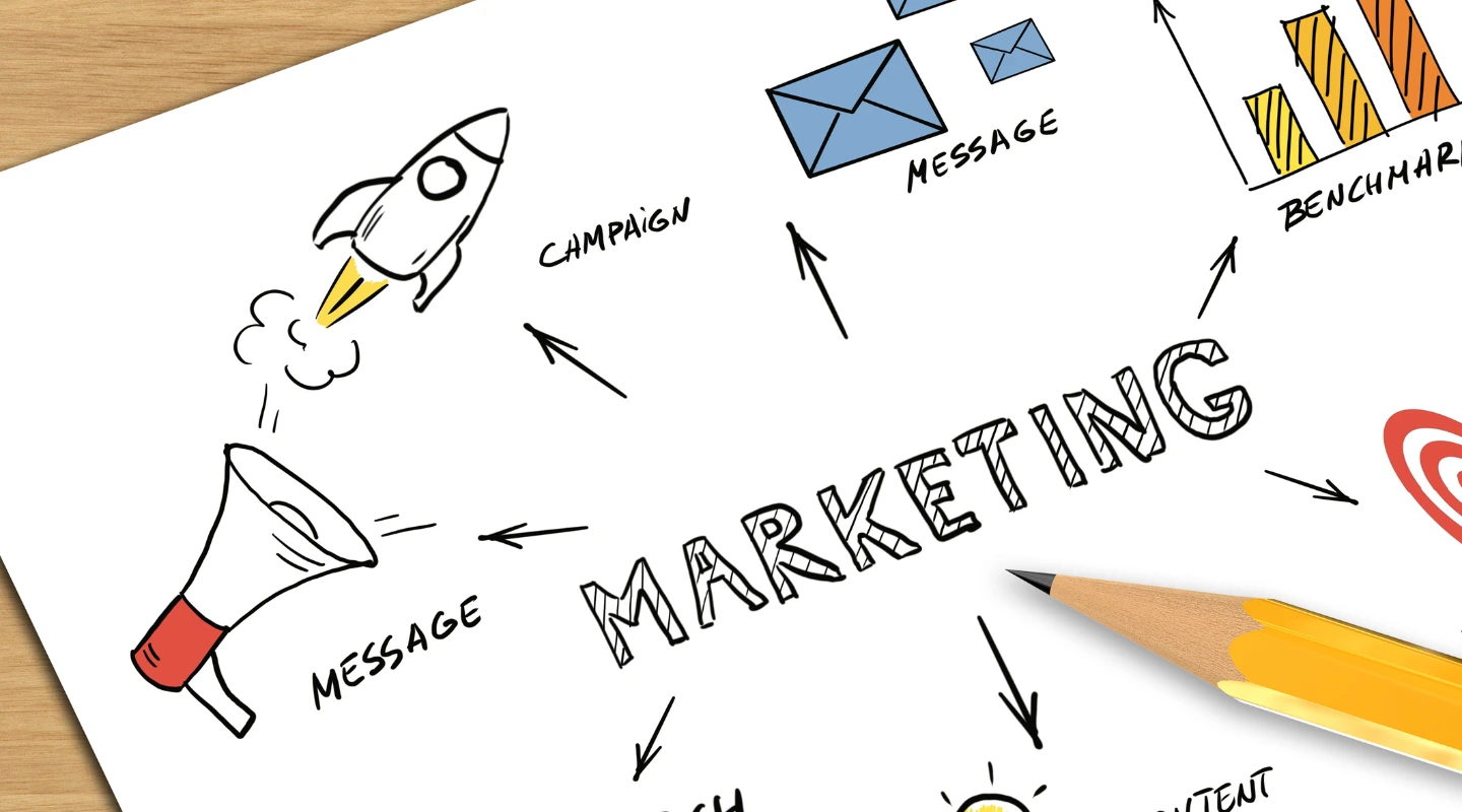 Marketing strategy illustration for promoting a law firm event
