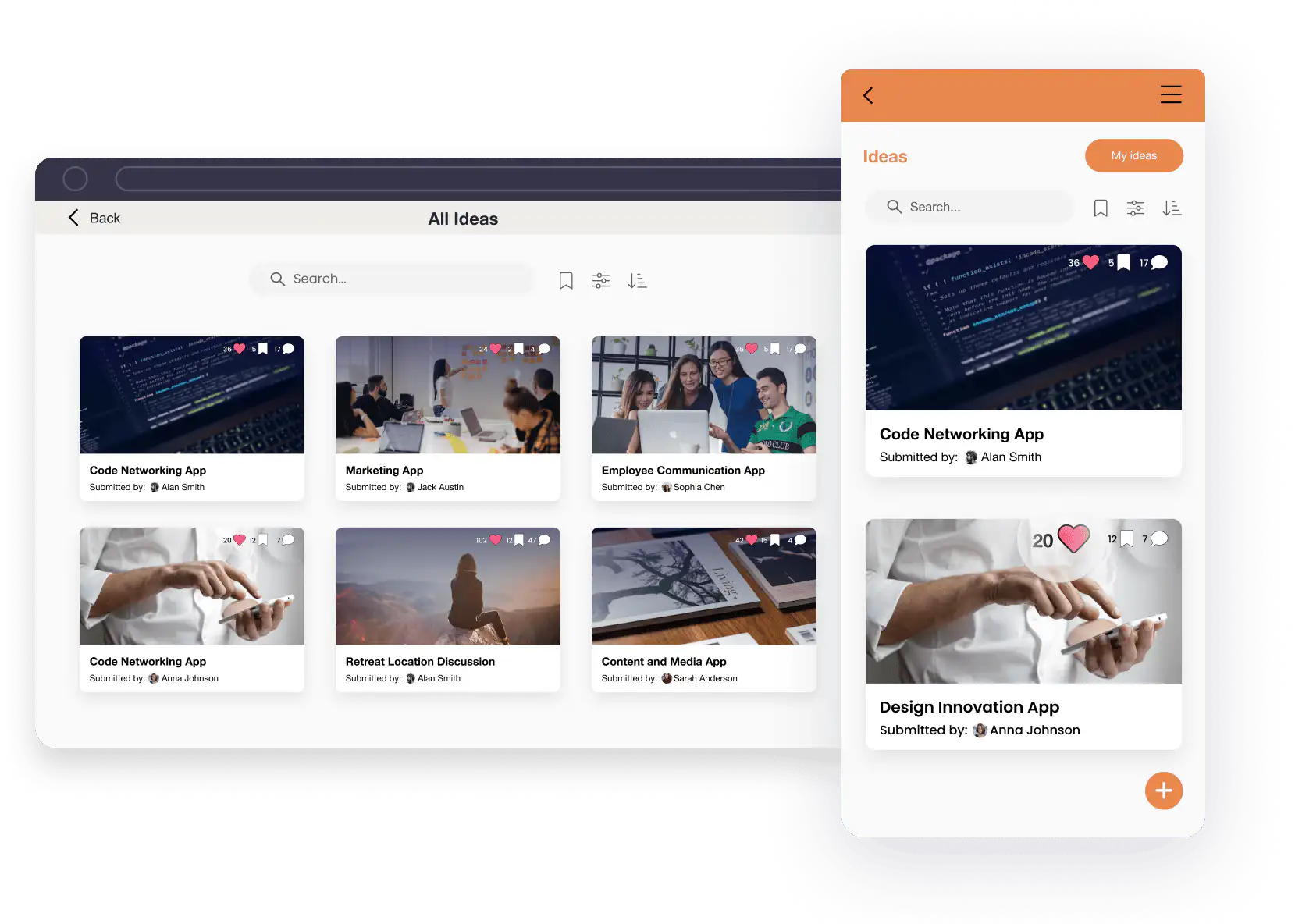 Prioritized ideas screen