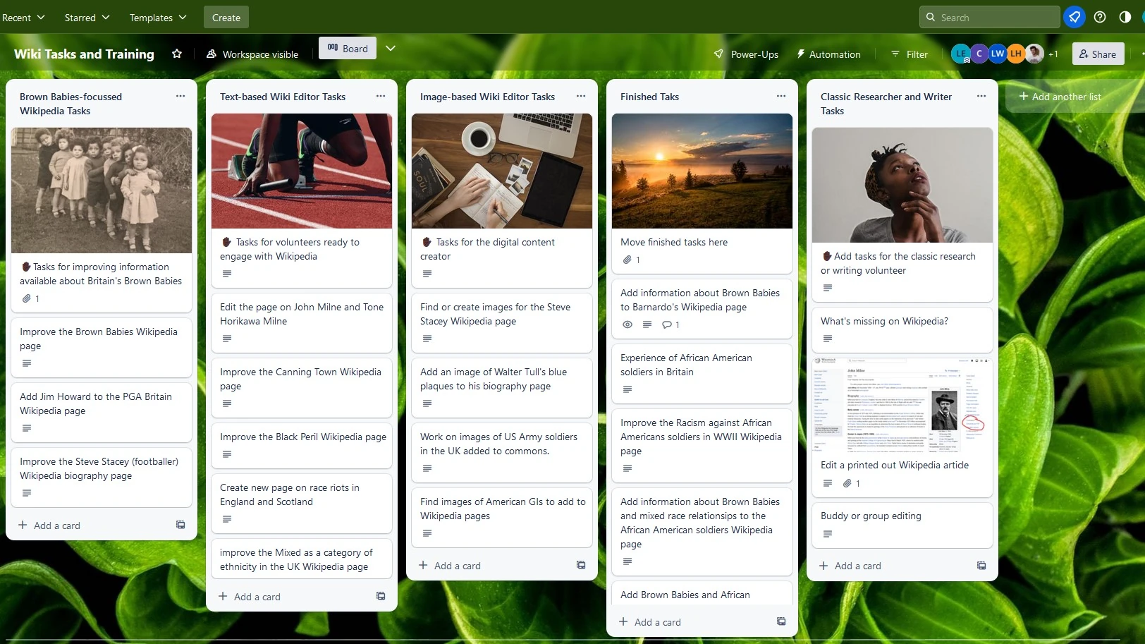 Trello project board interface