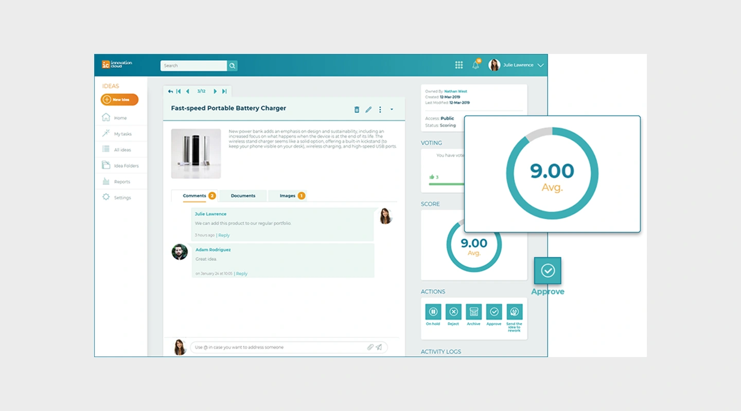 Innovation Cloud platform interface