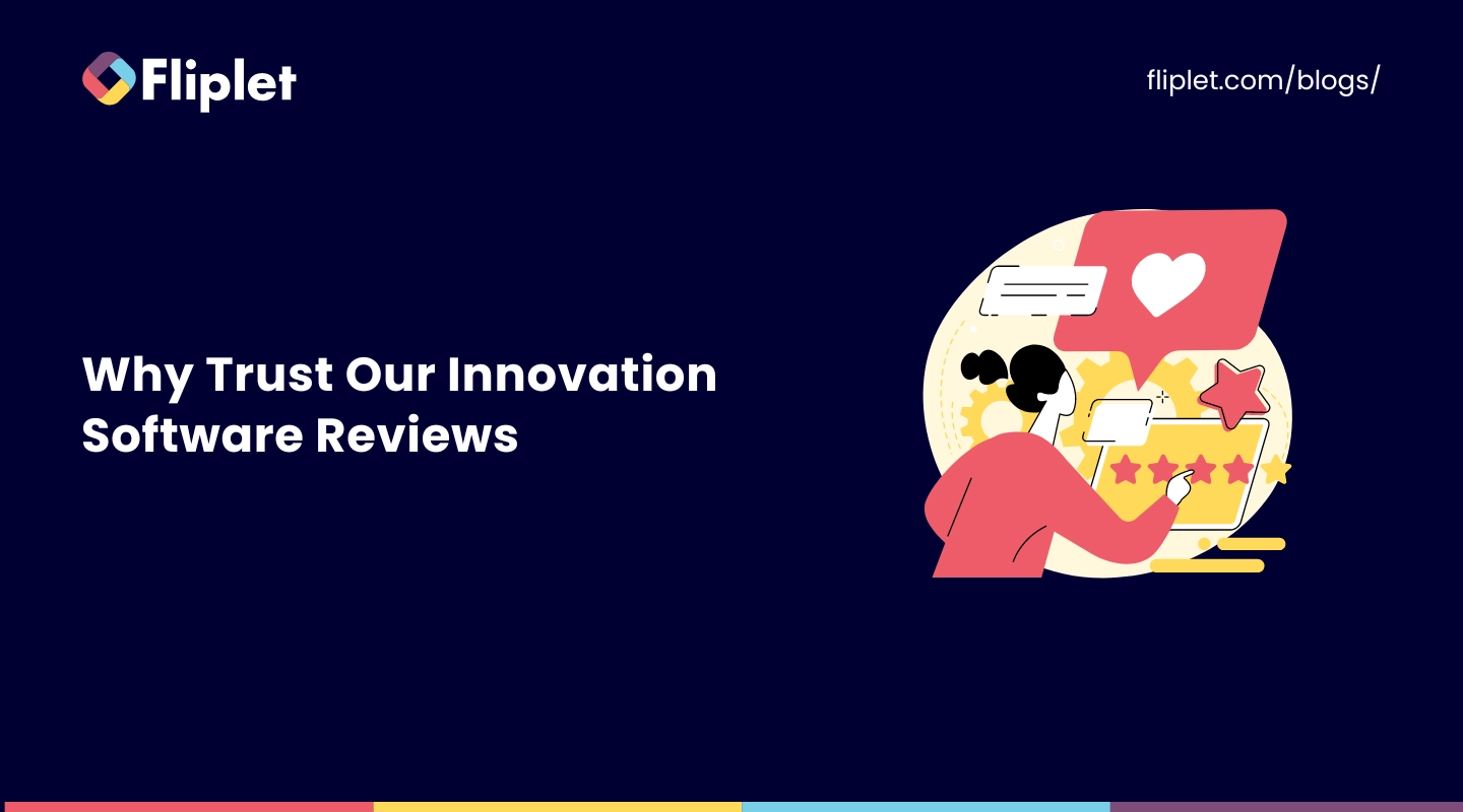 Illustration representing why to trust Fliplet's innovation software reviews