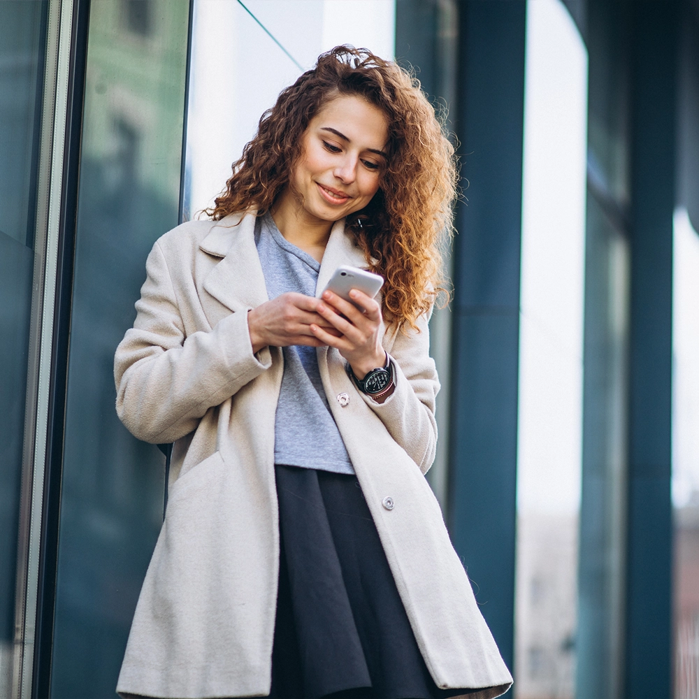 Woman using smartphone