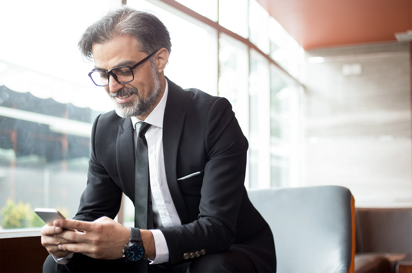 Lawyer using smartphone