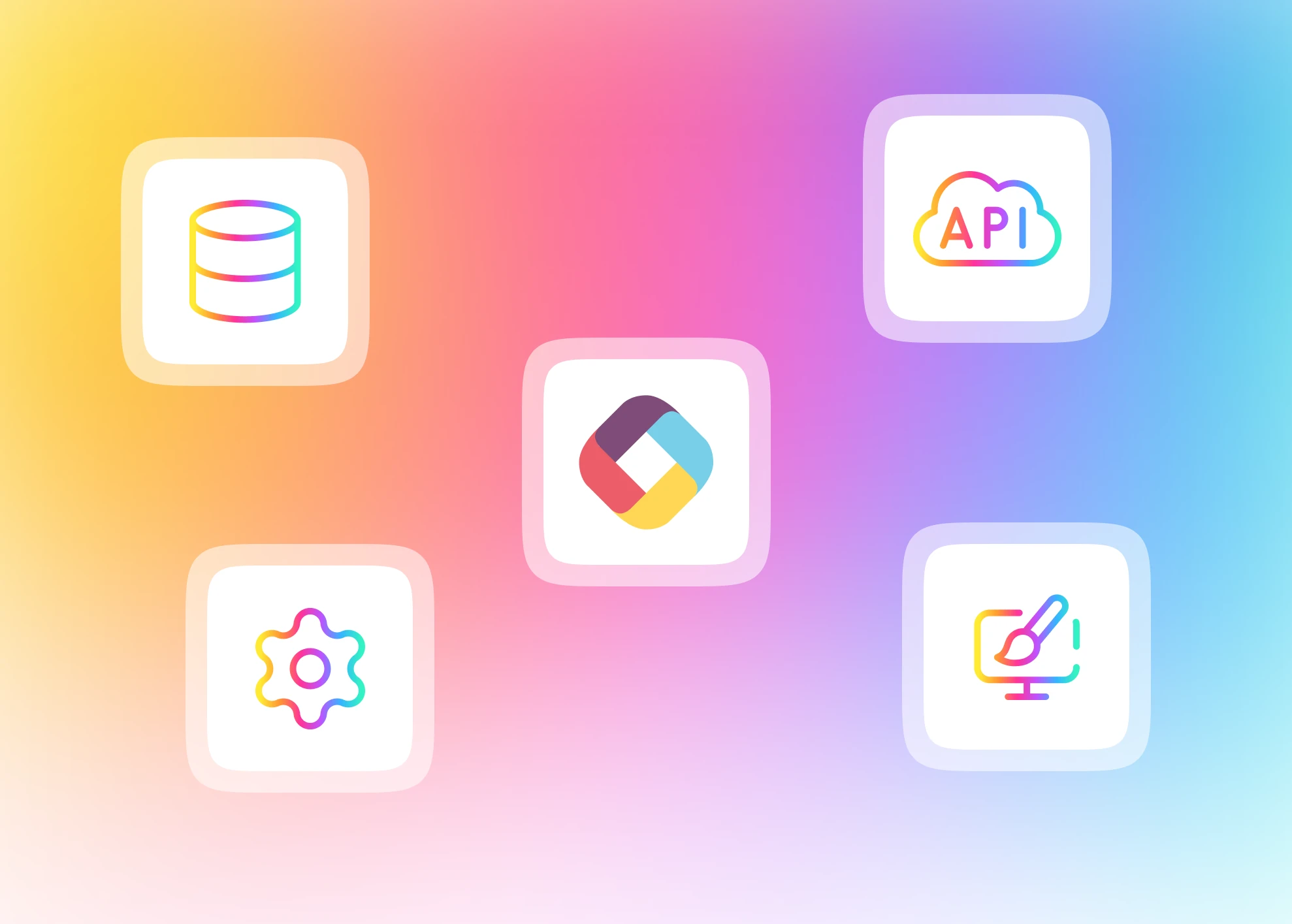 Fliplet builder preview showing connected systems and environment fit