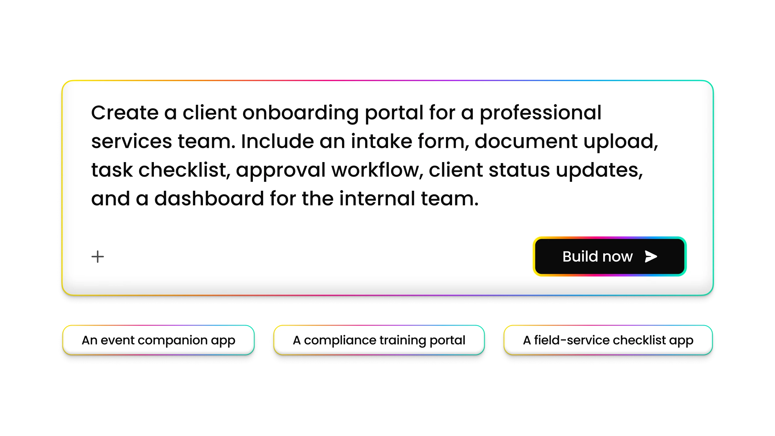 Prompt-led creation preview in Fliplet