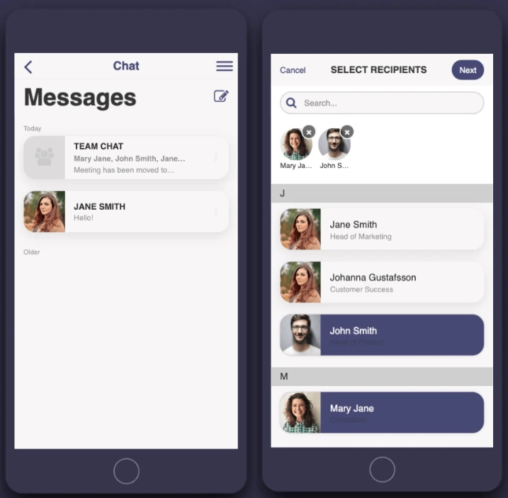 Sales enablement chat screen