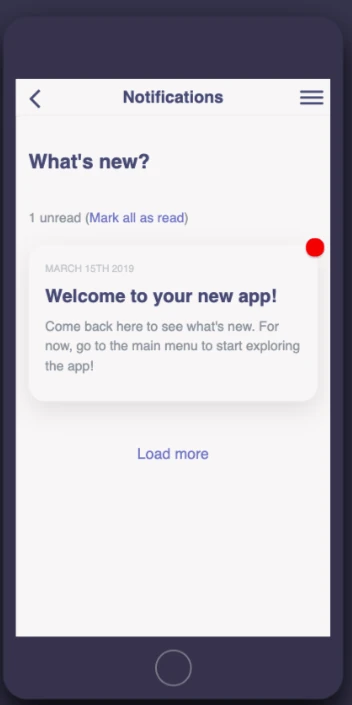 Sales enablement notifications screen