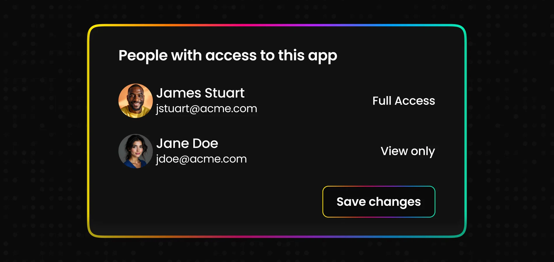 People with access settings preview in Fliplet