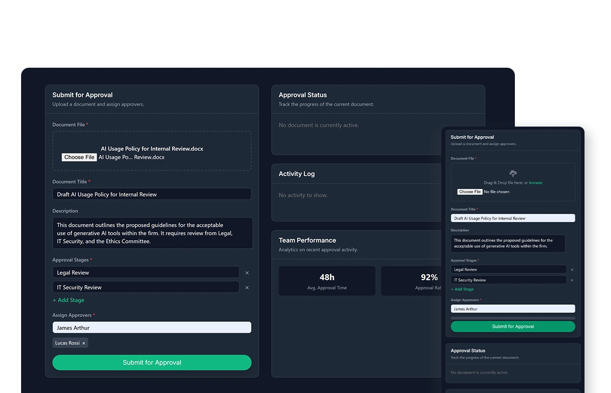 Document approval workflow app built with Fliplet AI