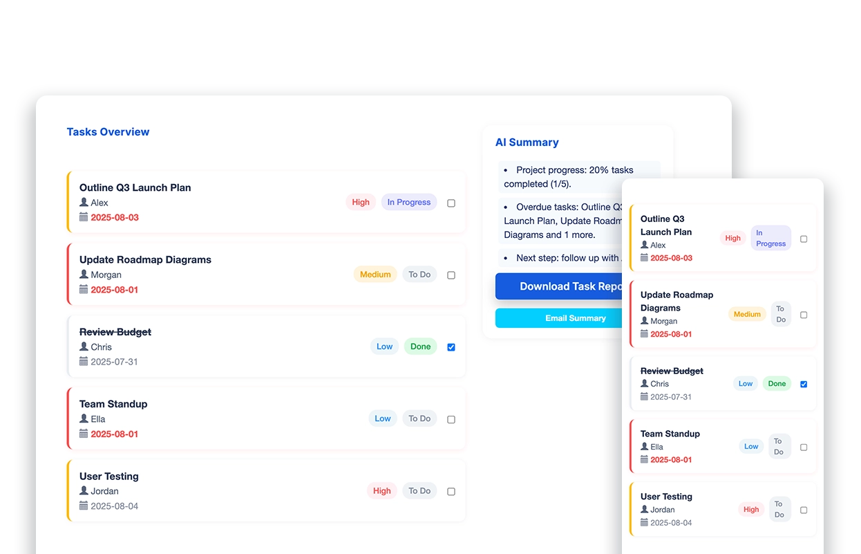 Project management feature built with Fliplet AI