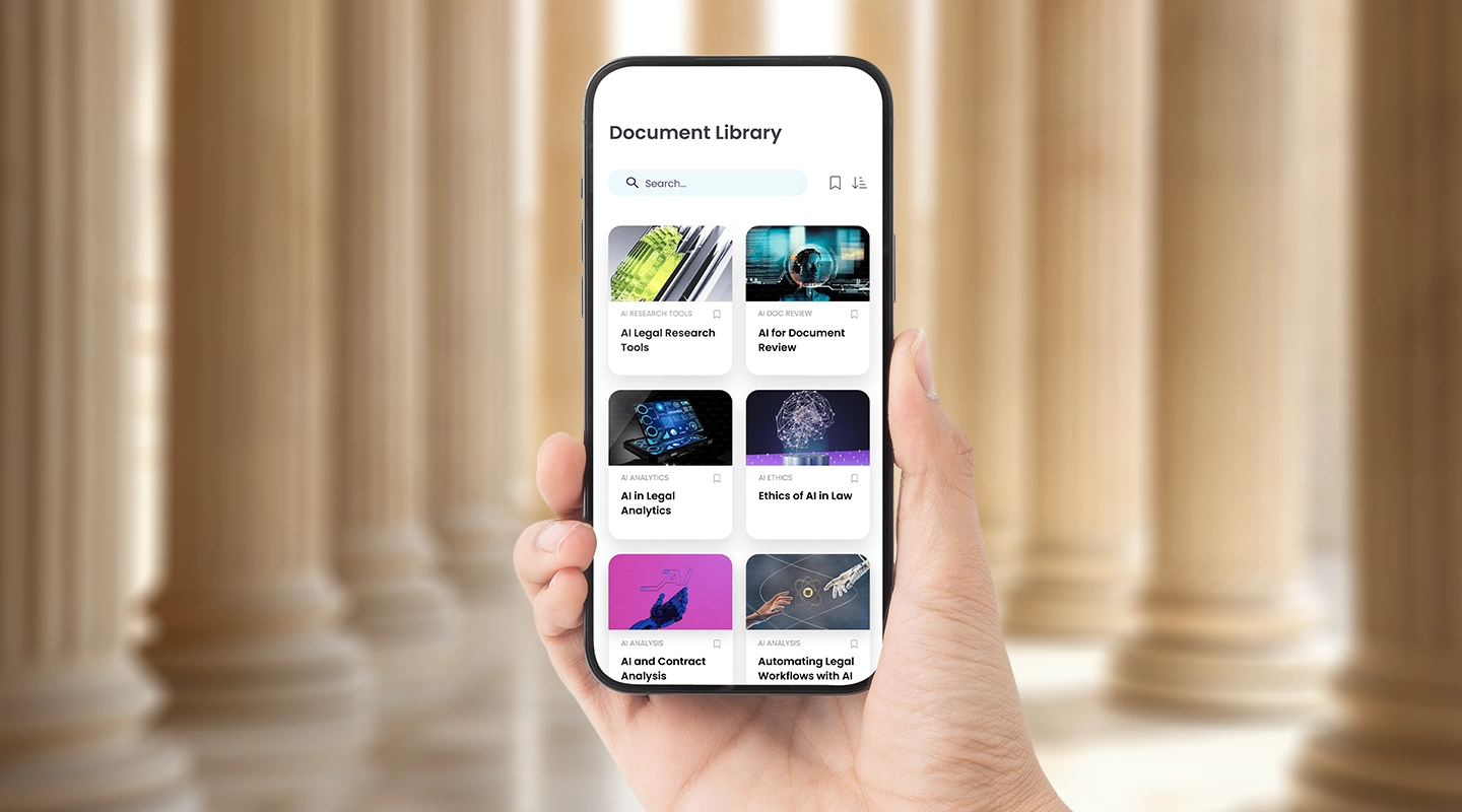 Legal knowledge management app preview