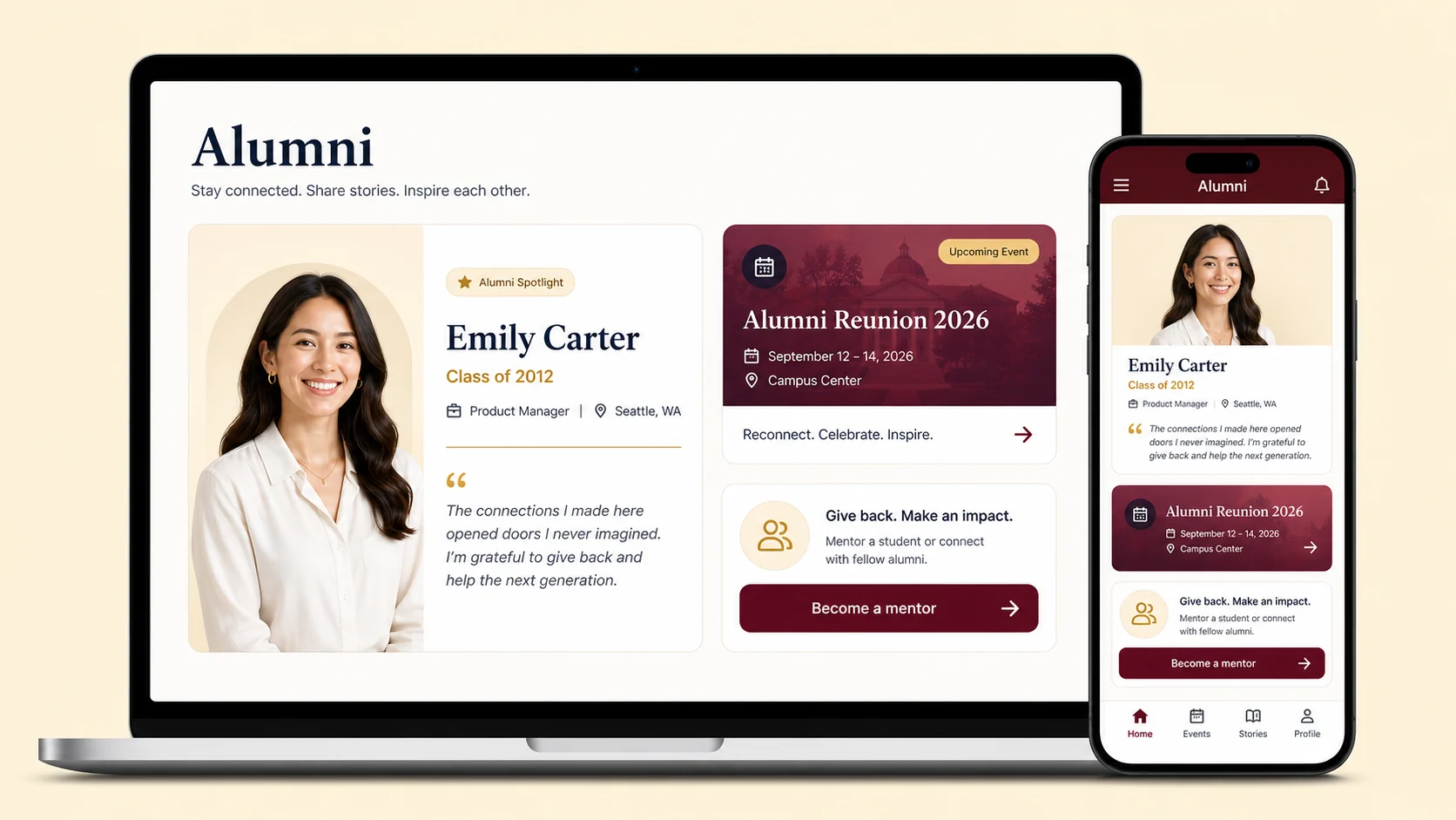 Alumni App preview