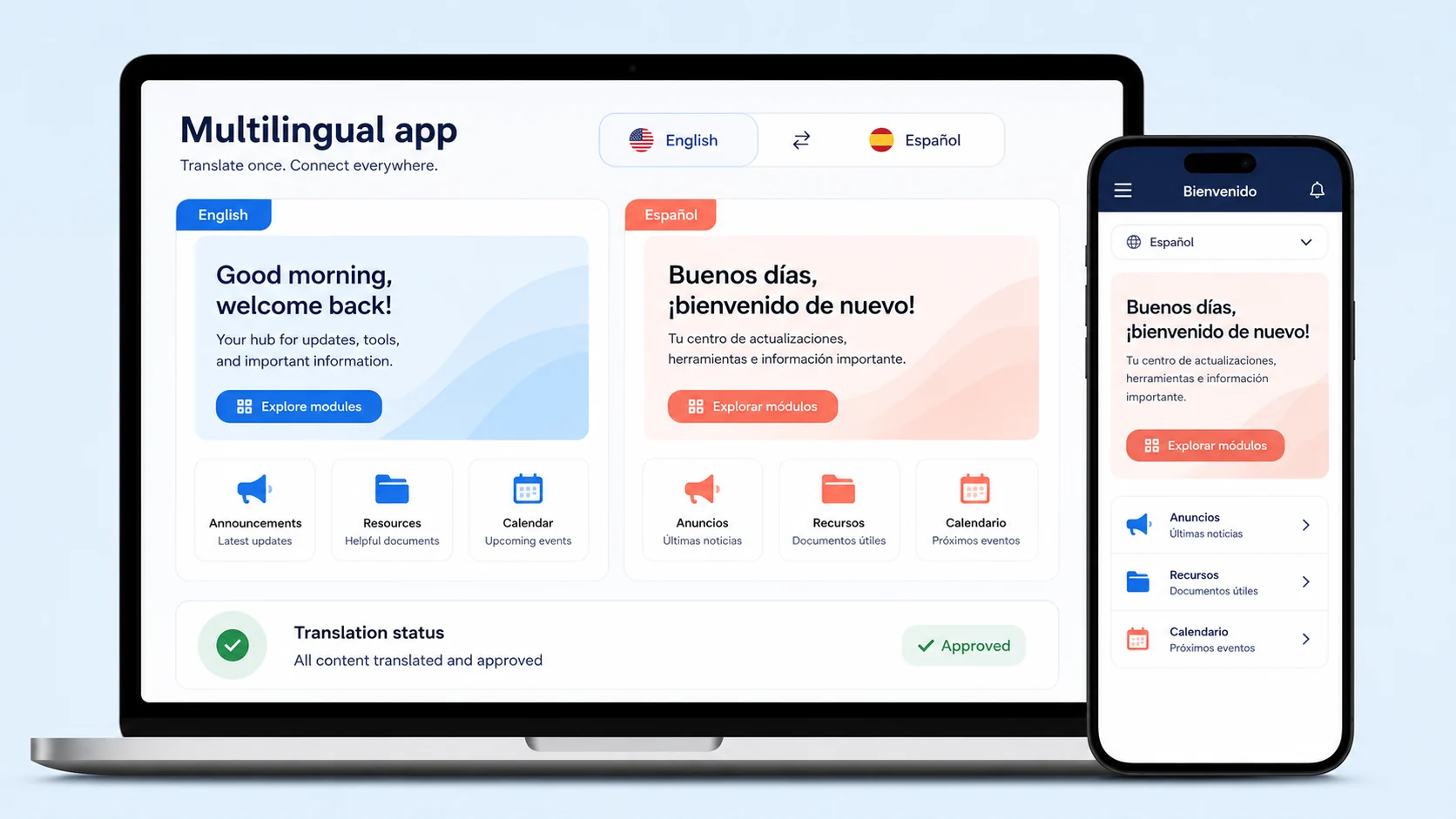 Multilingual app preview
