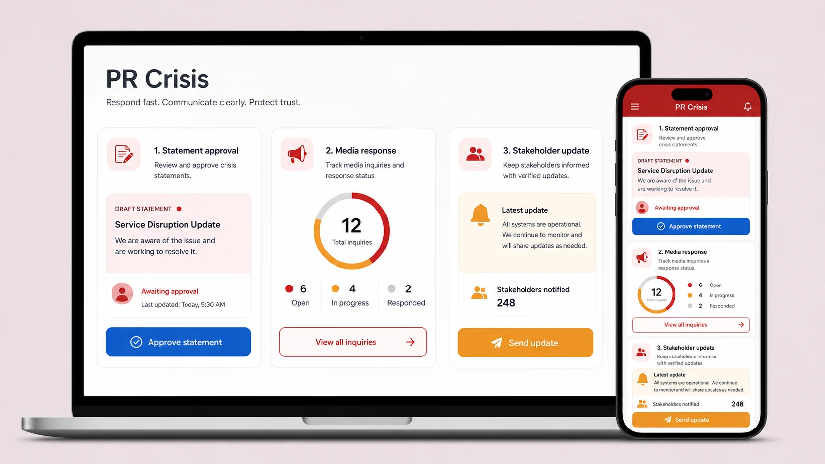 PR Crisis App preview