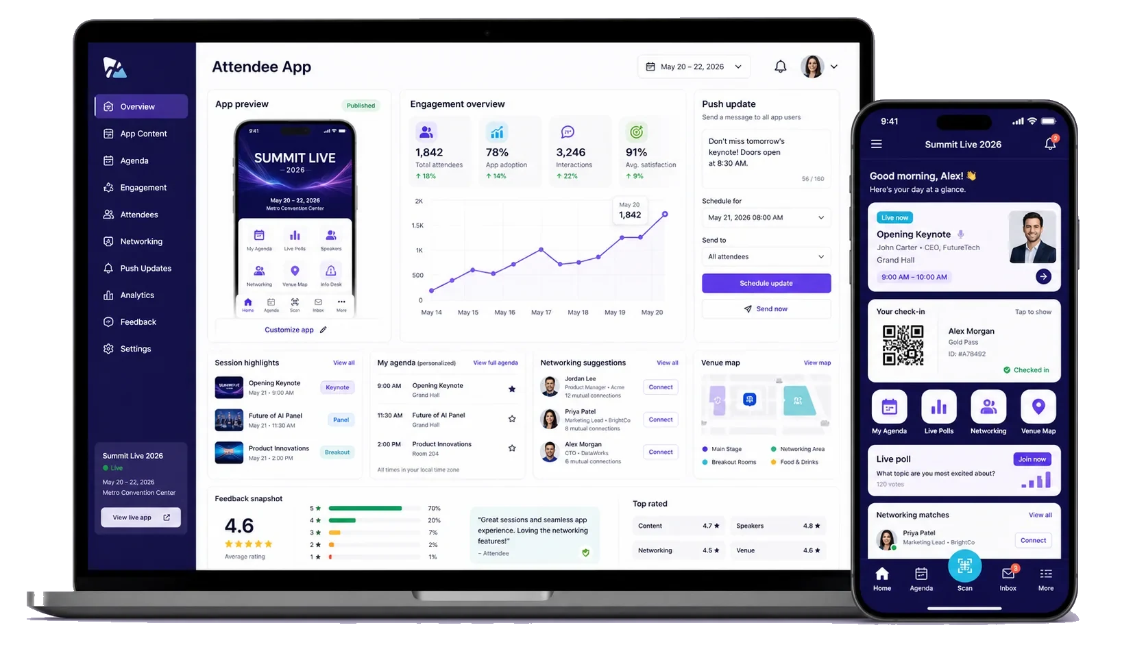 Event attendee app preview