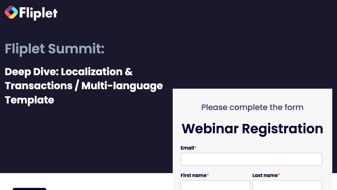 Image for Fliplet Summit: Deep Dive: Localization & Transactions / Multi-language Template