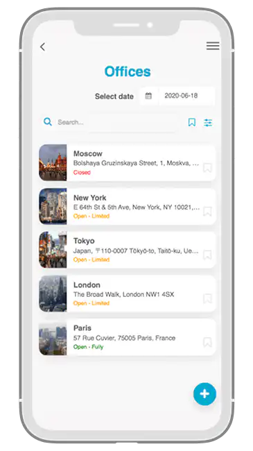 People directory and status screen