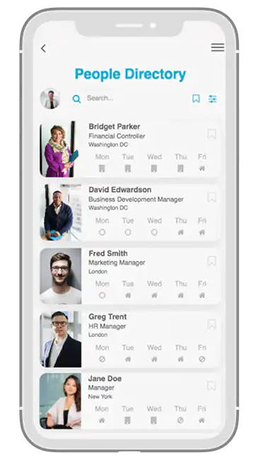 Workplace notifications and secure access screen