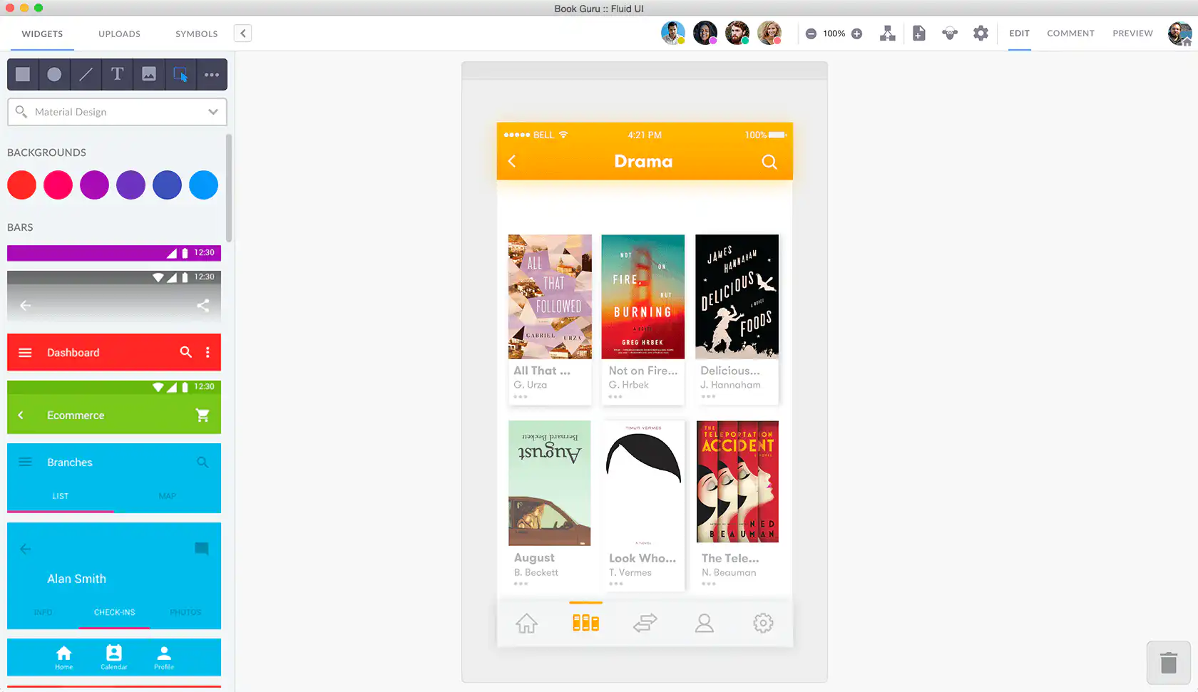 Fluid UI app design software screenshot