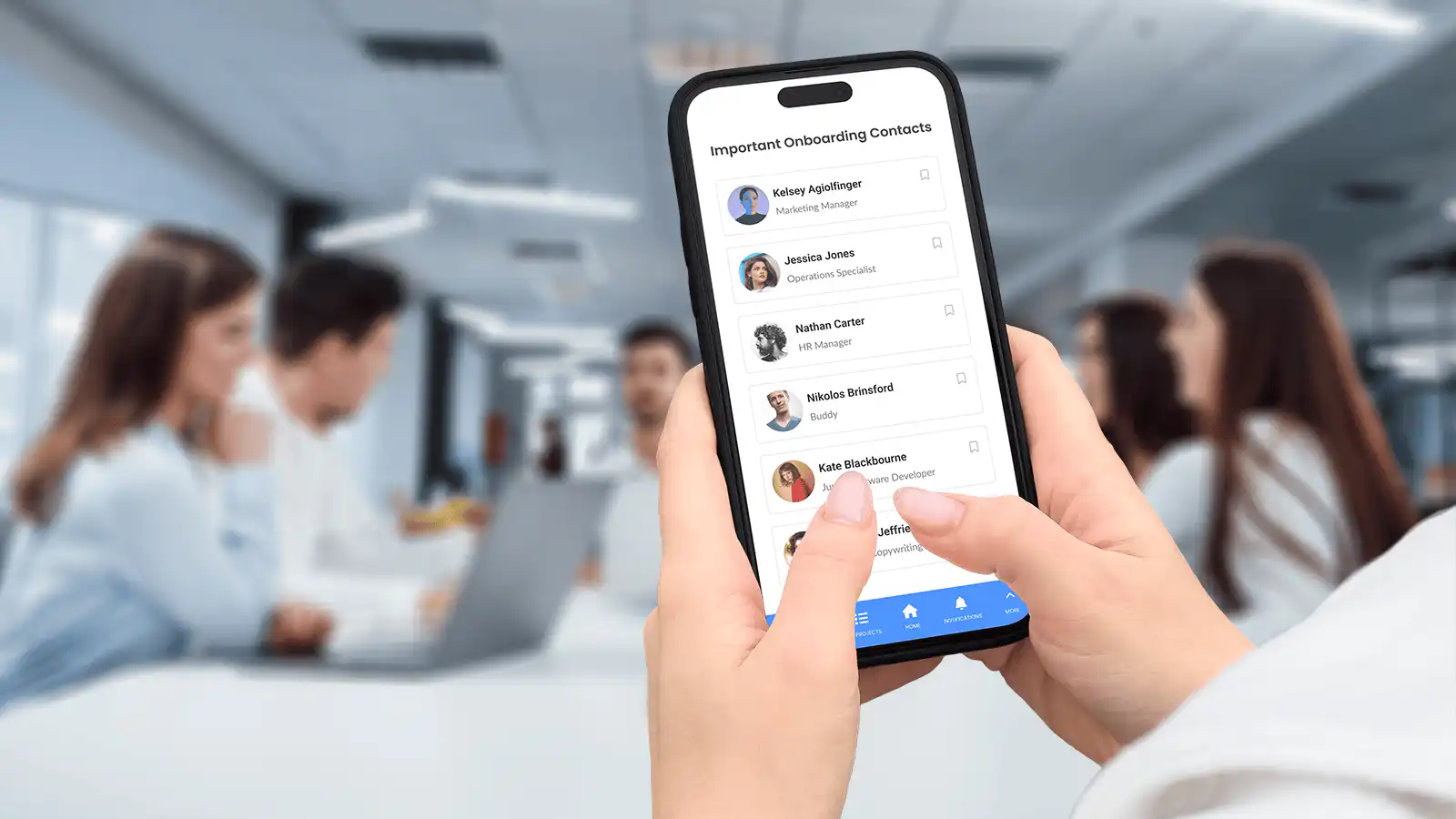 Onboarding directory and connection screens