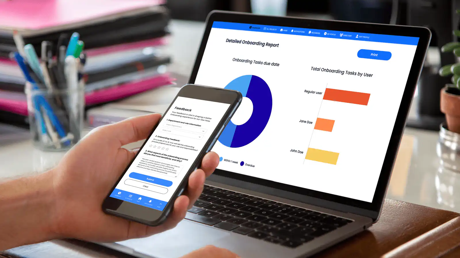 Onboarding feedback and dashboard image