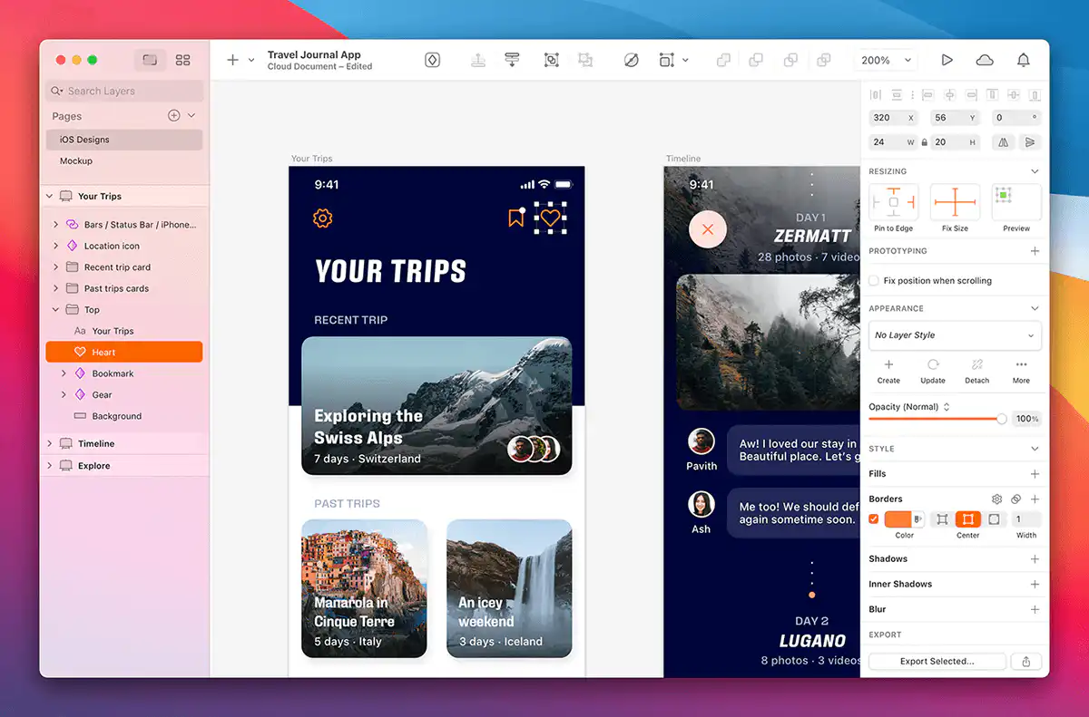 Sketch app design software screenshot