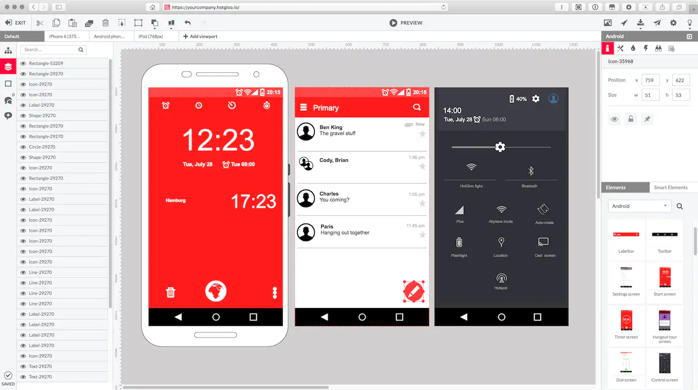 HotGloo app design software screenshot
