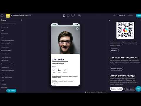 Fliplet's Communications Solution template