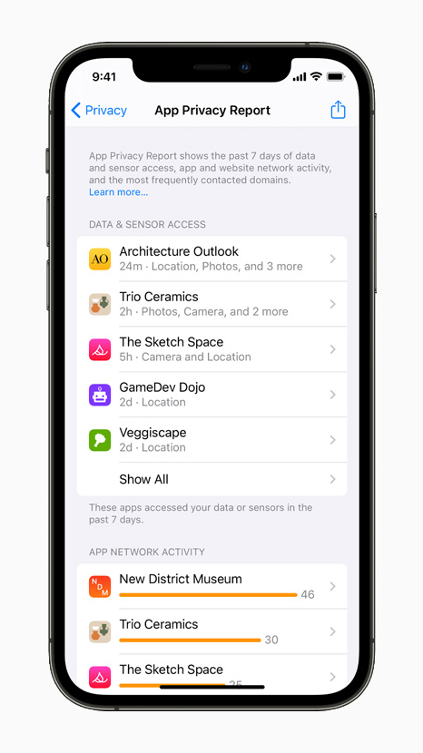 iOS 15 App Privacy Report